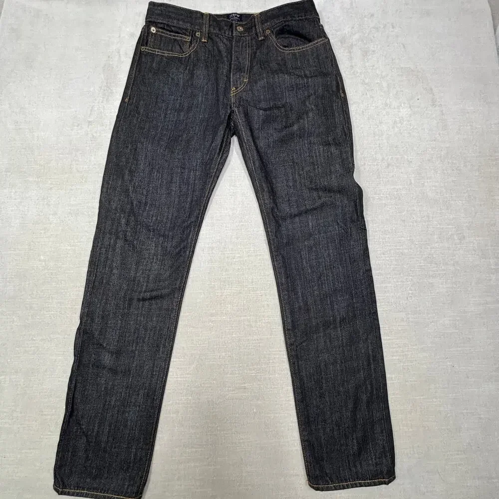 J.Crew The Driggs Mens Slim‎ Fit Dark Wash Denim Jeans 32x32 Urban Edgy Grunge